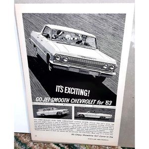 1963 Chevy Jet Smooth Impala Bel Air Chevy II Corvair 2 Page Print Ad vintage 60
